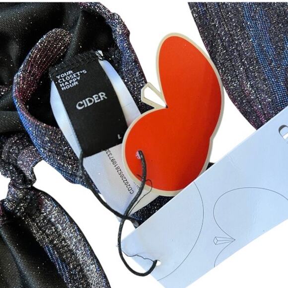 CIDER Glitter O-Ring Backless Halter Crop Top New with tag race festival purple - Picture 7 of 8